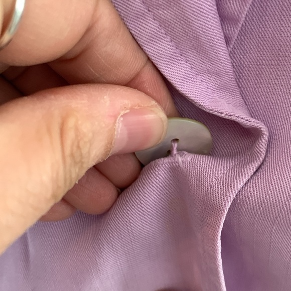 Soft Surroundings lavender button front shirt dress with 3/4 sleeves Size M - Picture 7 of 10